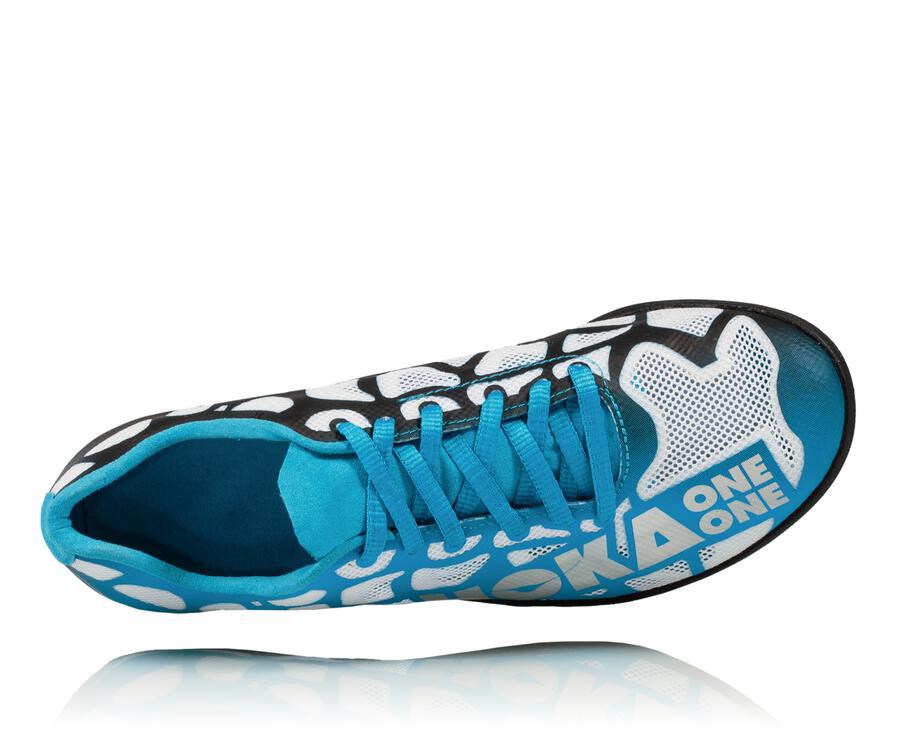 Spikes Mens - Hoka One One Rocket X - White/Blue - OJHULDM-09